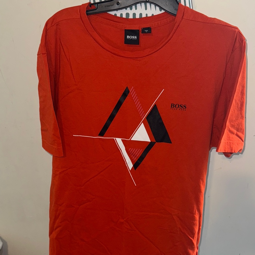 Boss Men's Red Graphic Tee
